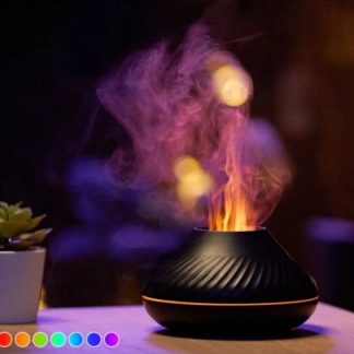 GearUP DQ705 Volcanic Flame Mini Humidifier With Color Night Light- Black