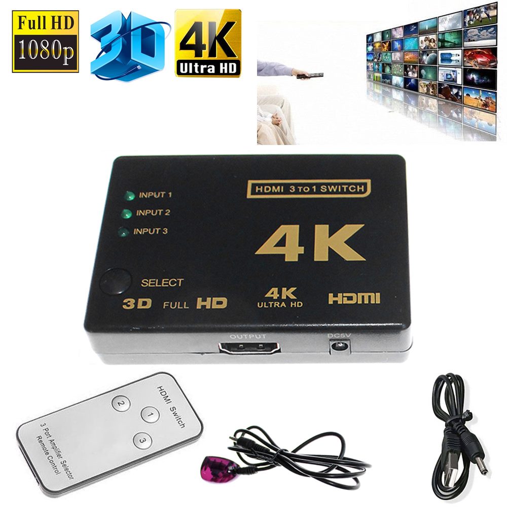 4K HDMI Switch With Remote Control (3 Input- 1 Output) - Image 4