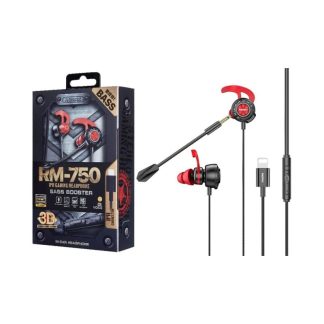 REMAX RM-750 IPhone Lightning Gaming Earphone – Black.