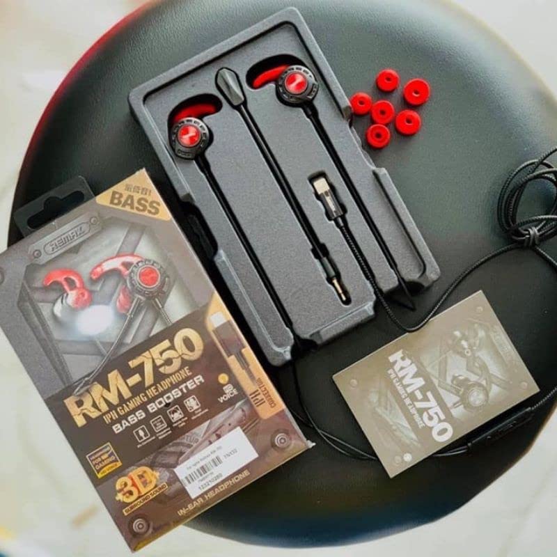 REMAX RM-750 IPhone Lightning Gaming Earphone – Black. - Image 2