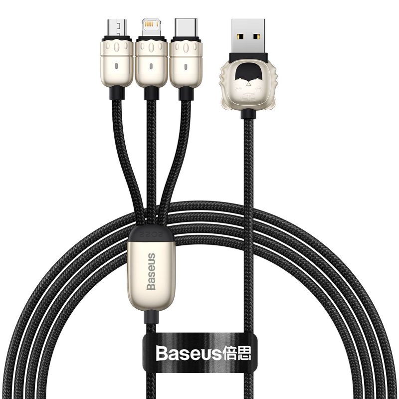 Baseus One-for-Three Data Cable USB to M+L+C (CASX010009) - Image 4