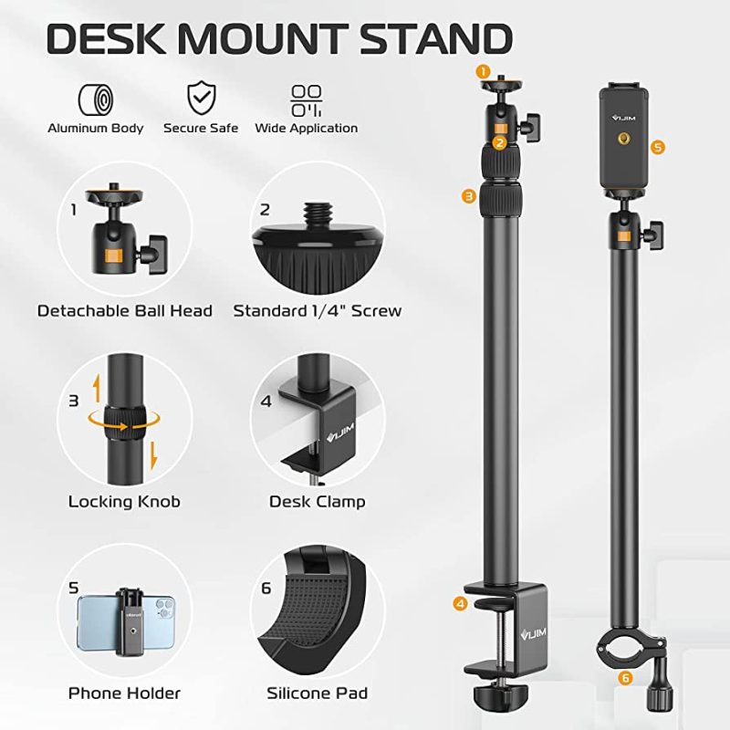 Overhead Desk Mount Stand for DSLR, DSLR & Ring Lights (Ulanzi VIJIM-LS02) - Image 2