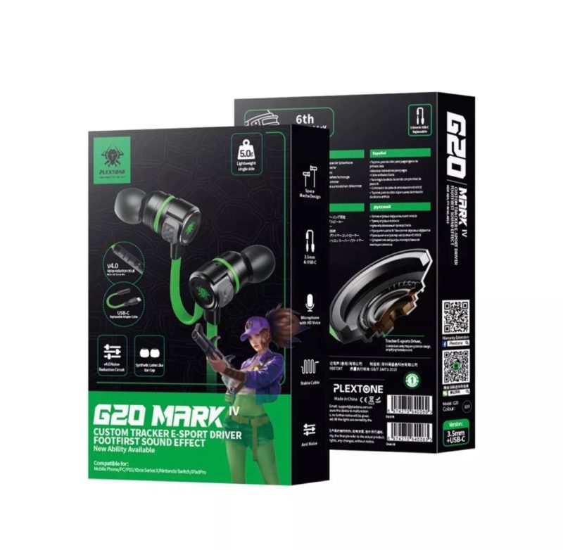 Plextone G20 Mark IV Gaming Earphone with Dual Input (3.5mm & Type-C) - Image 2
