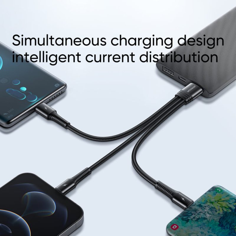 Joyroom 3 in 1 charging cable 0.15m-micro type c lightning (S-01530G9) - Image 2