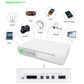 SKE 432P mini UPS for Router, ONU, Camera – 25 Watt 5v 9v 12v & PoE support 15/24v