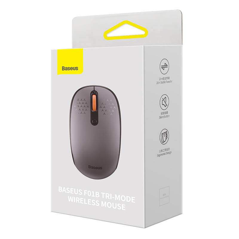 Baseus F01B Tri-Mode Wireless Mouse- Black Color - Image 2